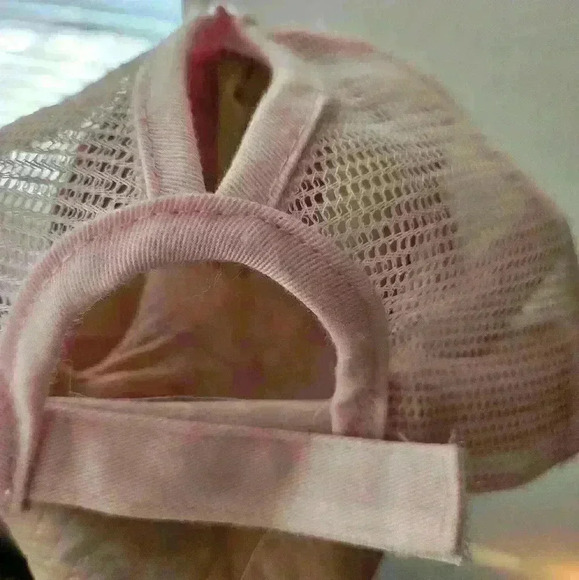 C.C Glittery Pink Ponytail Baseball Cap. - Picture 5 of 7